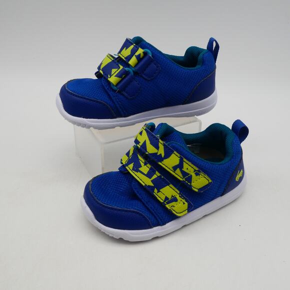 See Kai Run Kids' Ryder Adapt Toddler Boy's 7 FlexiRun Sneakers Blue  Yellow - Picture 1 of 7